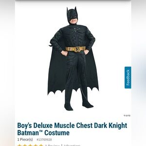 Boys deluxe muscle chest Batman Dark Knight costume size small